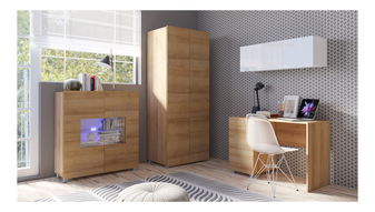 Camera de studenți Calabria C14 (Alb + Stejar auriu) (fără iluminat)