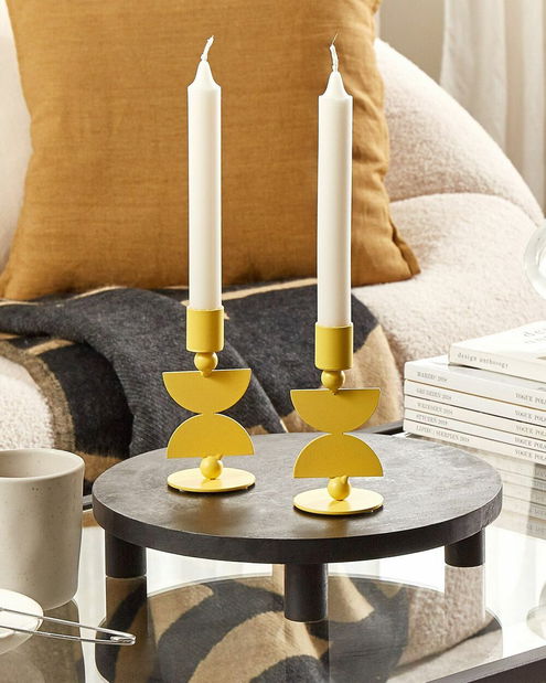 Set 2 svietnikov Daphie (žltá)