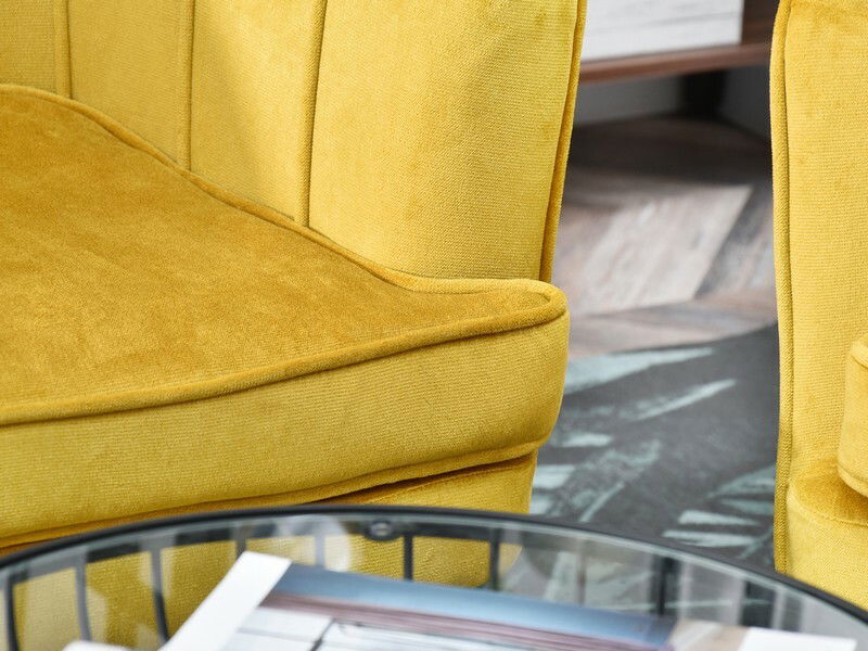 Pohovka Etimee S (žltá + zlatá)