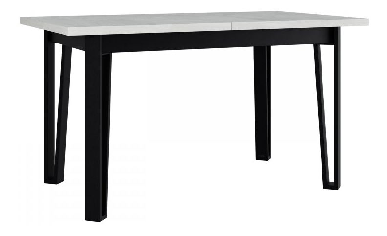 Rozkladací jedálenský stôl Elarna 80 x 140 180 III (biela + čierna) (pre 4-8 osôb)
