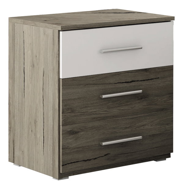 Nočný stolík Benson Typ 22 (san remo tmavý + biela)