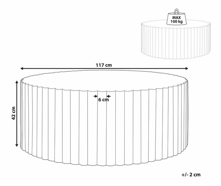 Măsuță de cafea Pozza (alb)