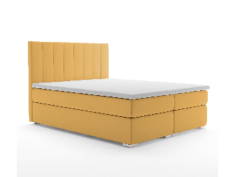 Manželská posteľ Boxspring 140 cm Pugno (žltá) (s úložným priestorom)