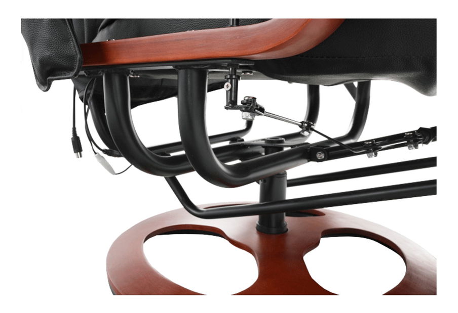 Masážne kreslo Ardos (ekokoža čierna + čerešňa) 