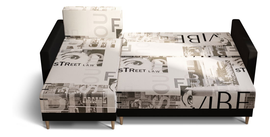 Colțar Glimmer L (crem + Negru) (D)