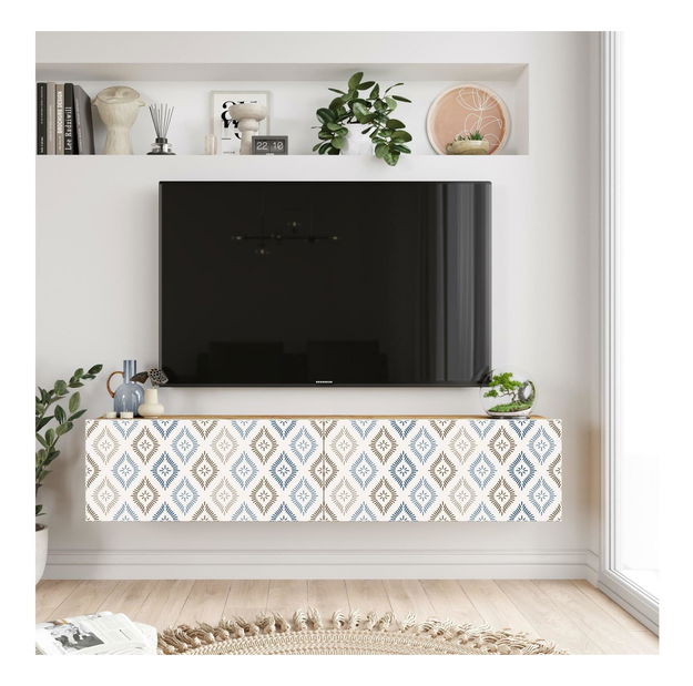 TV asztal/Szekrény France 10 (atlanti fenyő + fehér) 