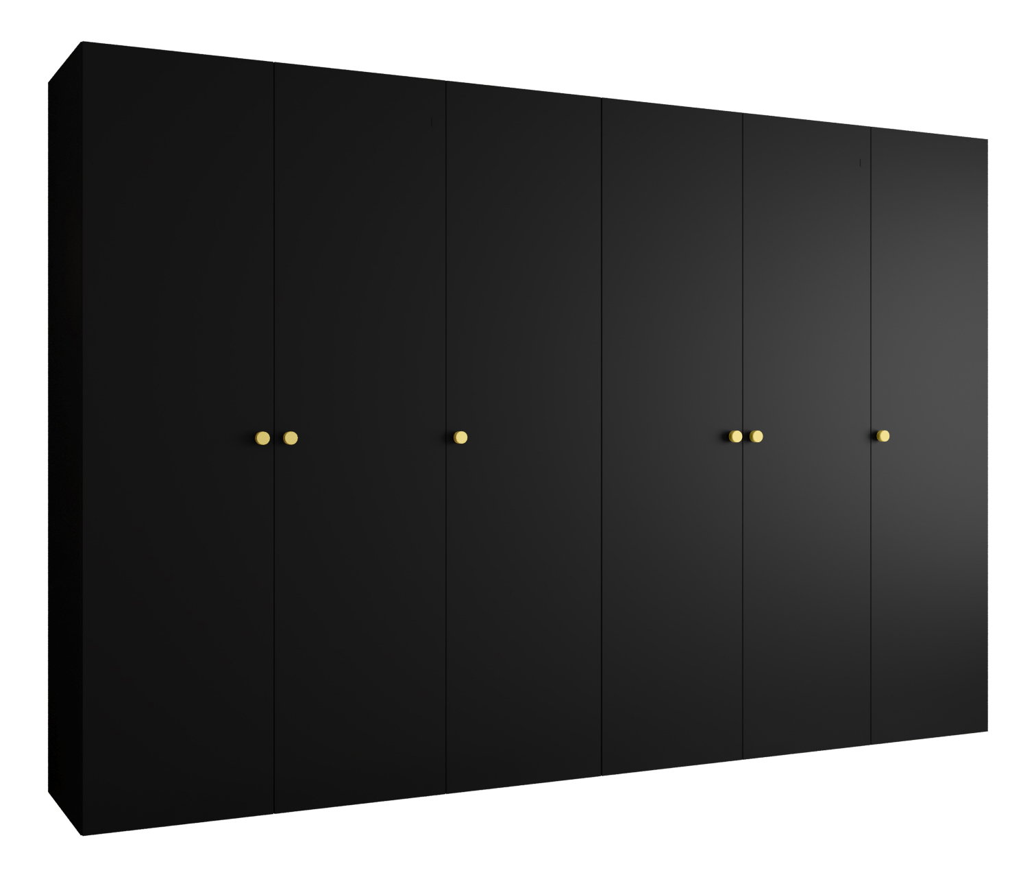 Šatníková skriňa 300 cm Parna 1 (čierna + zlatá)