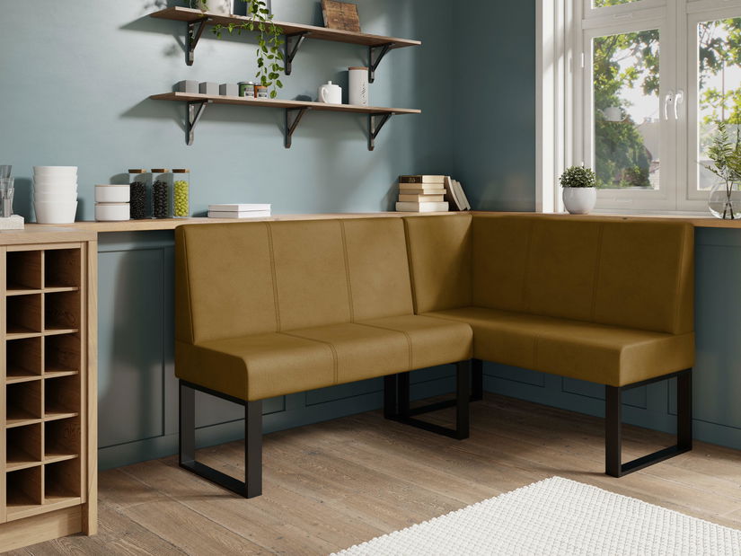 Kuhinjska kutna klupa Bernio 140x200 (boja senfa) (D)