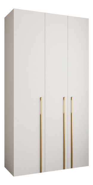 Ruhásszekrény 130 cm Carmela 40-3 (fehér + arany)
