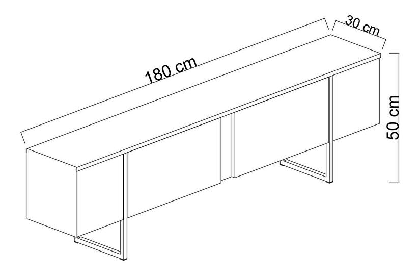 TV stolík/skrinka Luna 2 (orech + strieborná) 