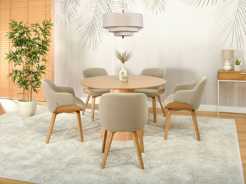 Scaun Sorien K (bej + stejar)