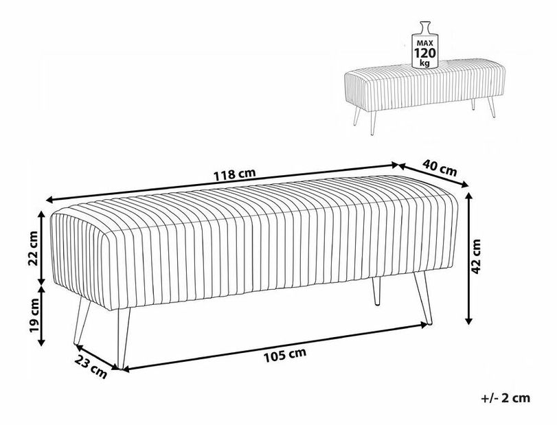 Pad PETERSNE (textil) (fekete)