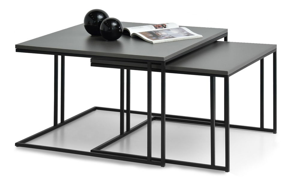 Set solića za kavu (2 kom.) Destapamos (grafit + crna)