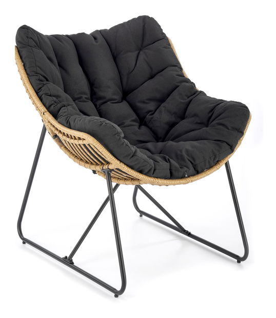 Kerti fotel Whiskass (természetes + fekete)