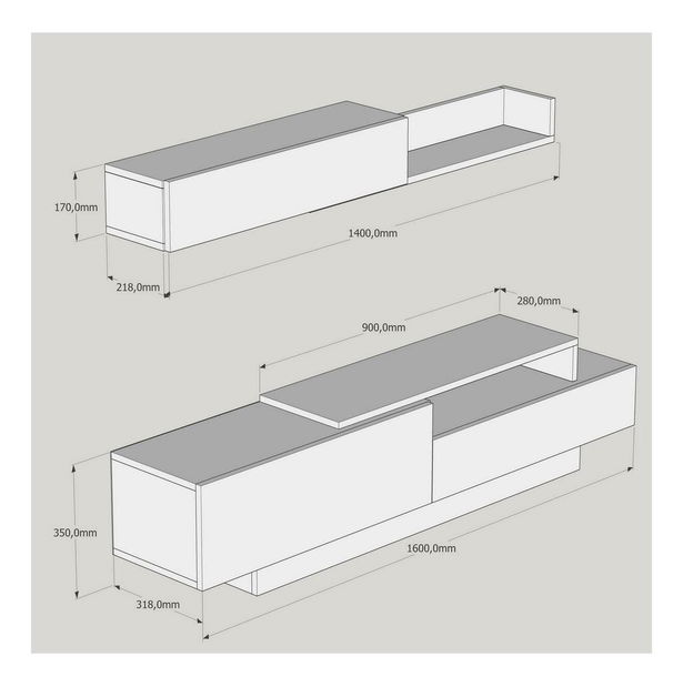 Mobilier living Elda (Alb + Nuc)