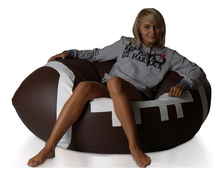 Fotoliu puf Rugby XXL (maro + Alb)