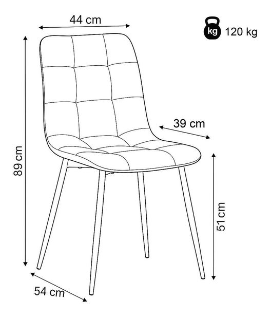 Scaun sufragerie Cereria (gri închis)