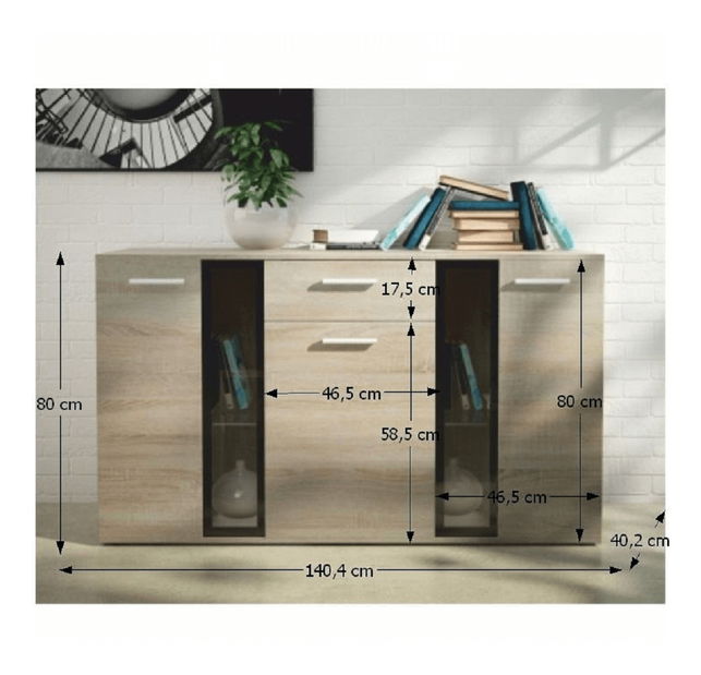 Vitrină Selena (stejar sonoma)