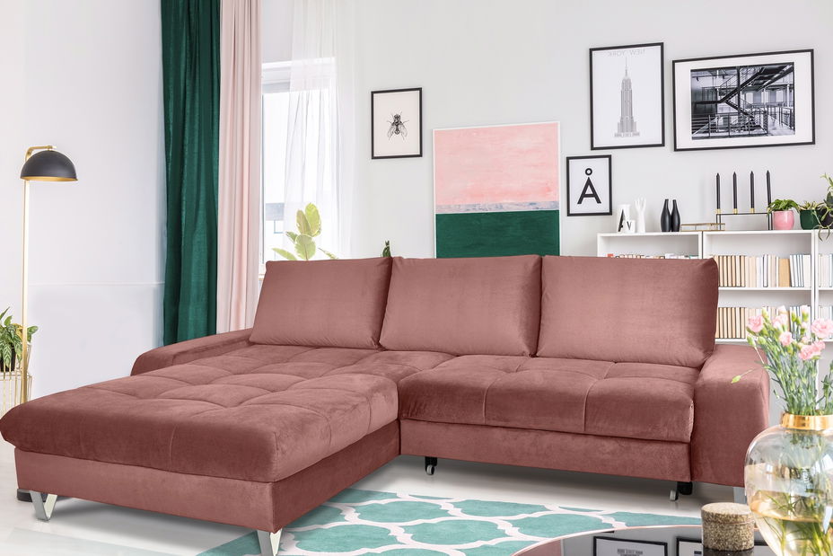 Kutna garnitura Hermon (L) (ružičasta)