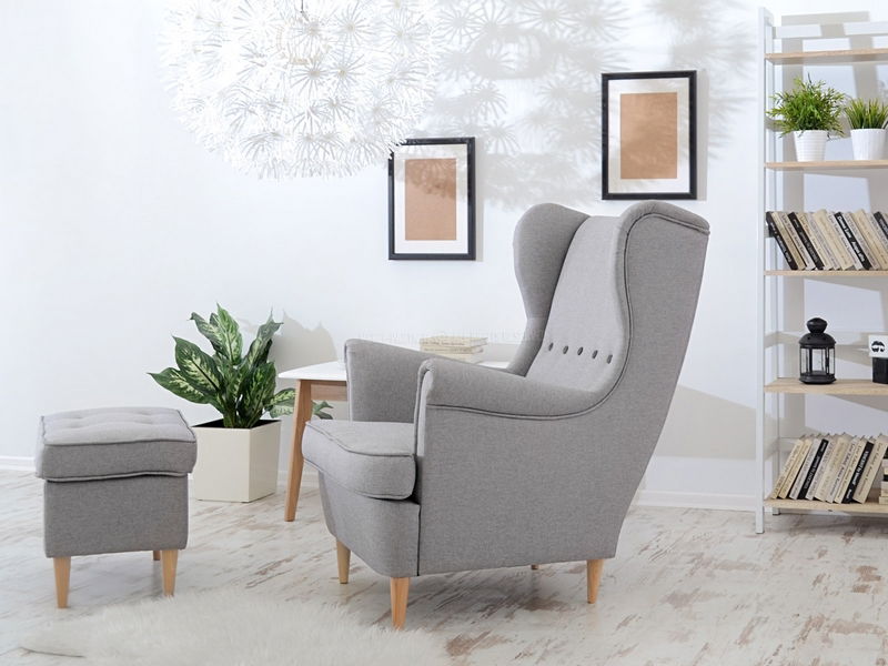 Kreslo ušiak Margis (sivá)