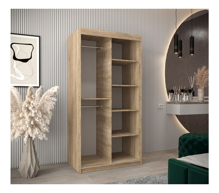 Dulap de haine 100 cm Eclipse (Stejar sonoma + Stejar sonoma)