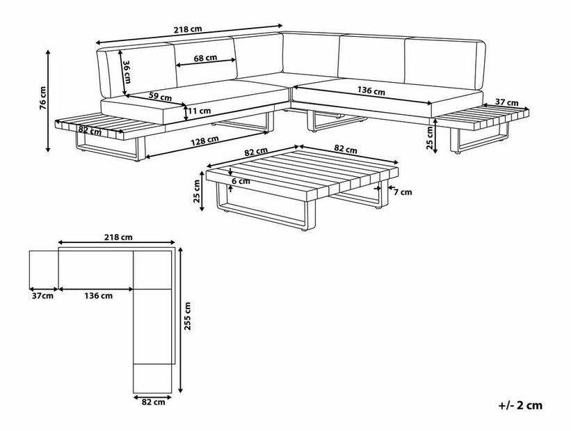 Vrtni set Mykza (svijetlo drvo)