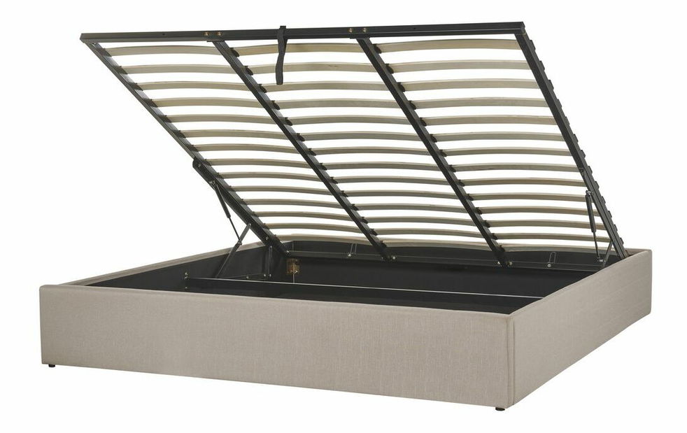 Bračni krevet 180 cm DIJON (s podnicom i prostorom za odlaganje) (bež)