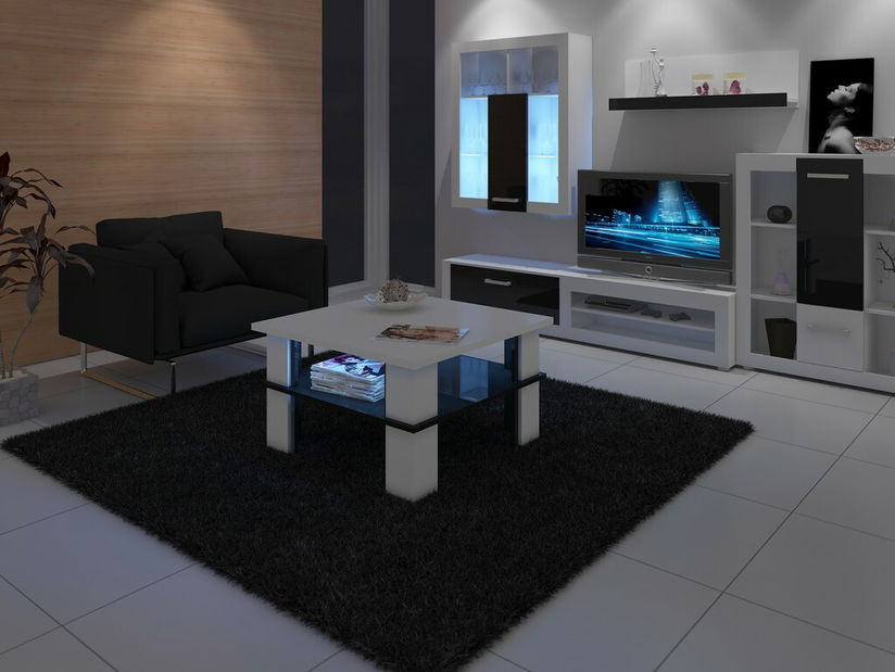 Masă de cafea Fernhill 1 (alb + Negru lucios)