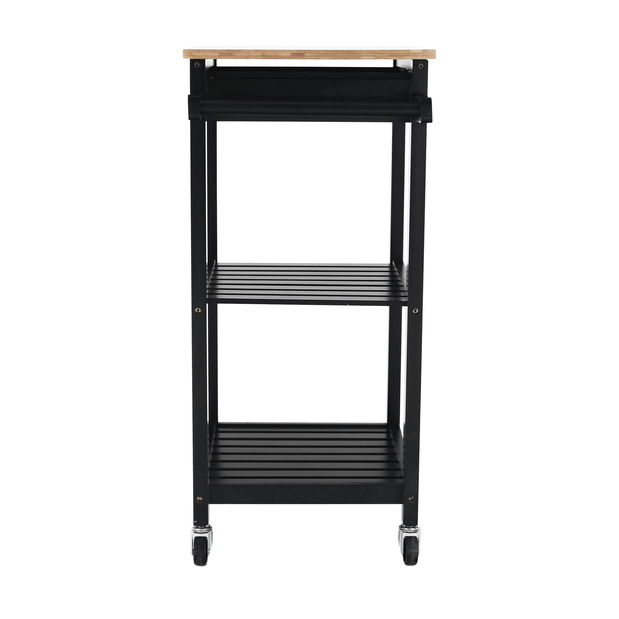 Servírovací vozík Alba (čierna + prírodná)