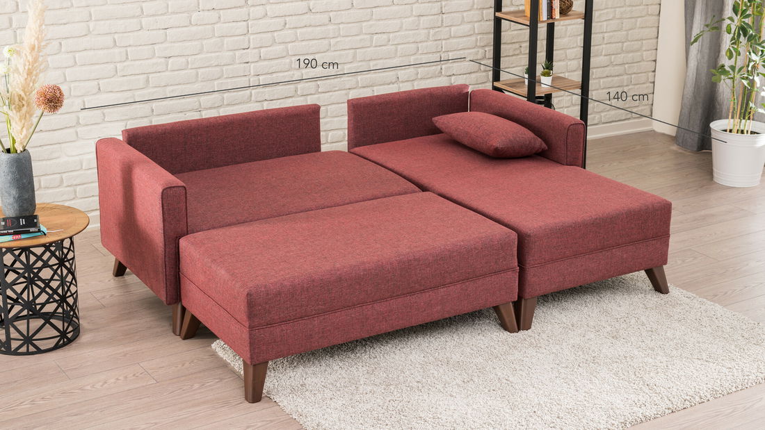 Sofa na razvlačenje Bellina 2 (bordo) (D)