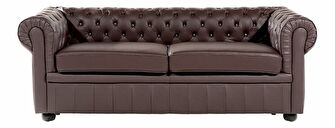 Kožna sofa trosjed Chichester (smeđa)