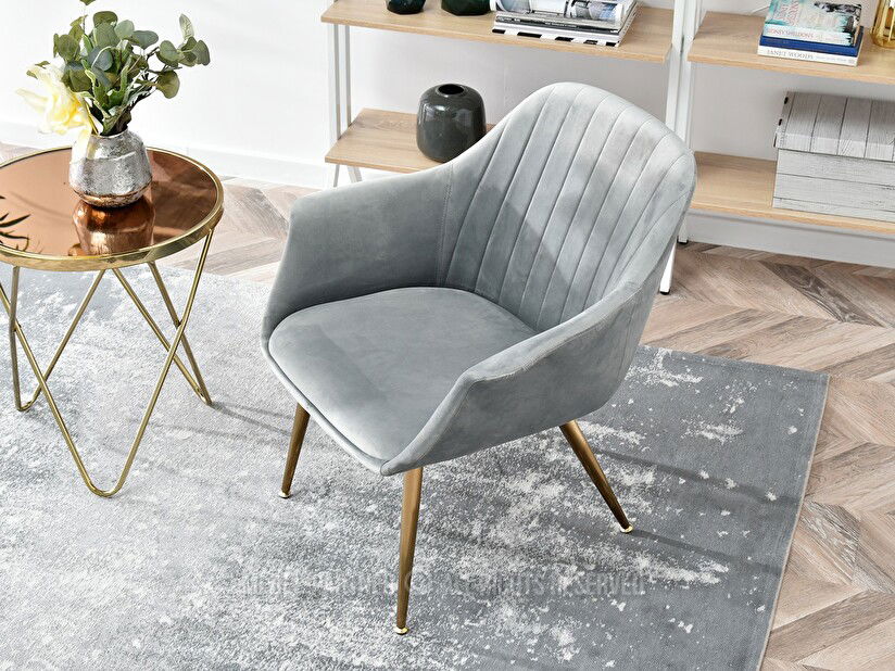 Fotel Osmol F (szürke + arany)