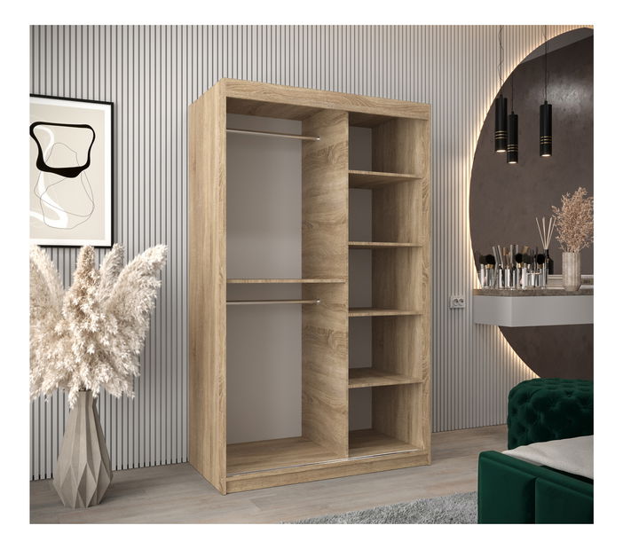 Dulap de haine 120 cm Toki 2 (stejar sonoma + stejar sonoma)