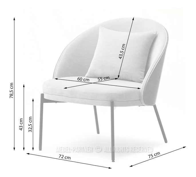 Fotoliu de design Antienos (bej + negru)