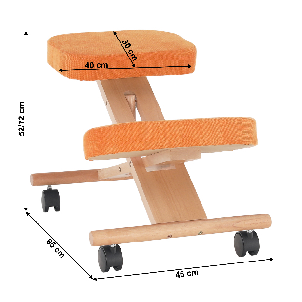 Ergonomická kľakačka Florentina (oranžová + buk)