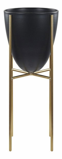Stojanový kvetináč Lefiki (čierna + zlatá)