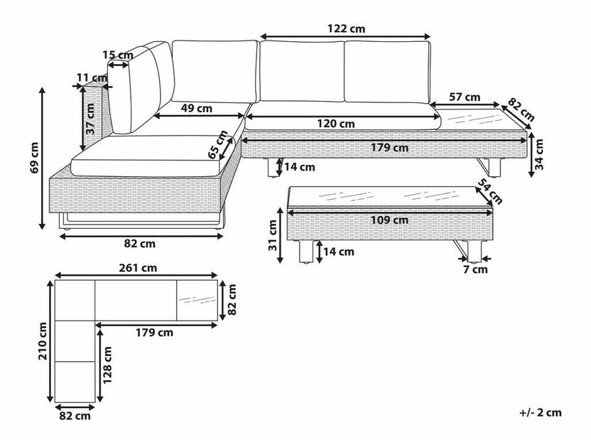 Set canapele Lancia (maro deschis)