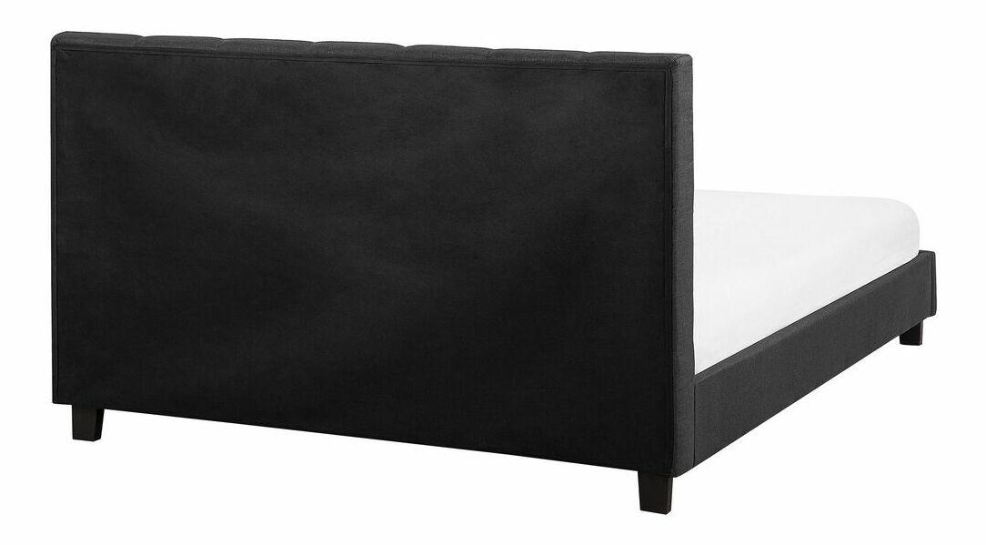 Pat matrimonial 180 cm Rhiannon (gri închis) (cu somieră și saltea)