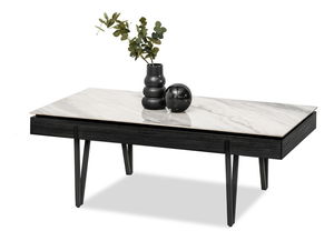 Konferenčný stolík Diego (sivý mramor + čierna)
