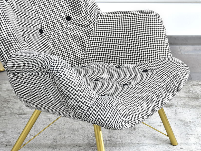 Relaxačné kreslo Dawntawn (biela + zlatá)