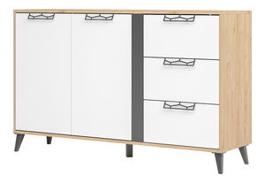 Komoda Mussun 45 (orech americký jackson + biela matná + grafit matný)