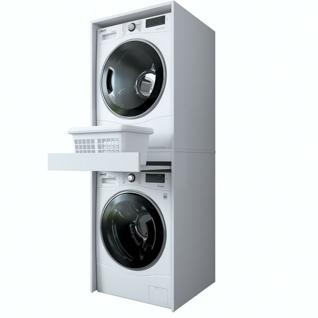 Szekrény a mosógép felé Kentorio (fehér) 