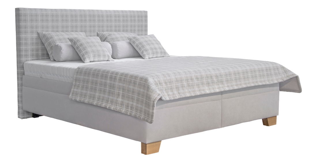 Bračni krevet 180 cm Ella B (mat svijetlosiva) (s podnicom)