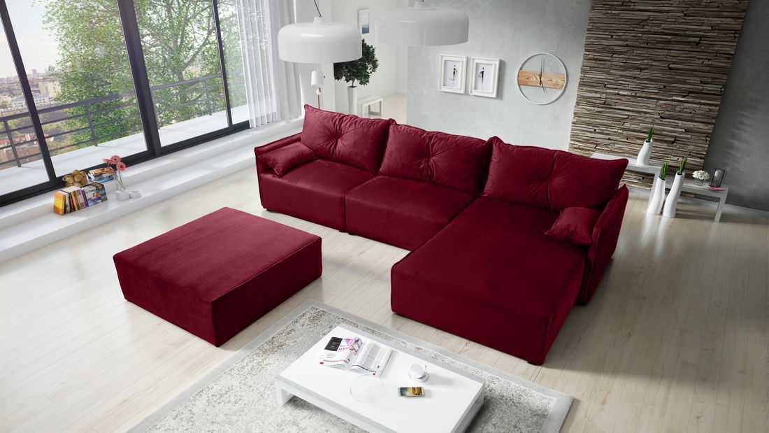 Colțar Leonaro 2 (roșu închis) (D)