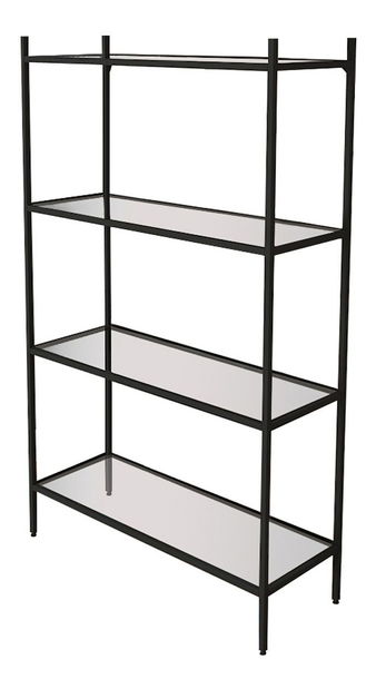 Regal Mortha (crna + staklo)