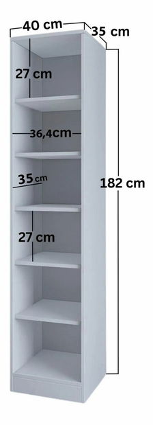Dulap cu rafturi Luckiny (alb)