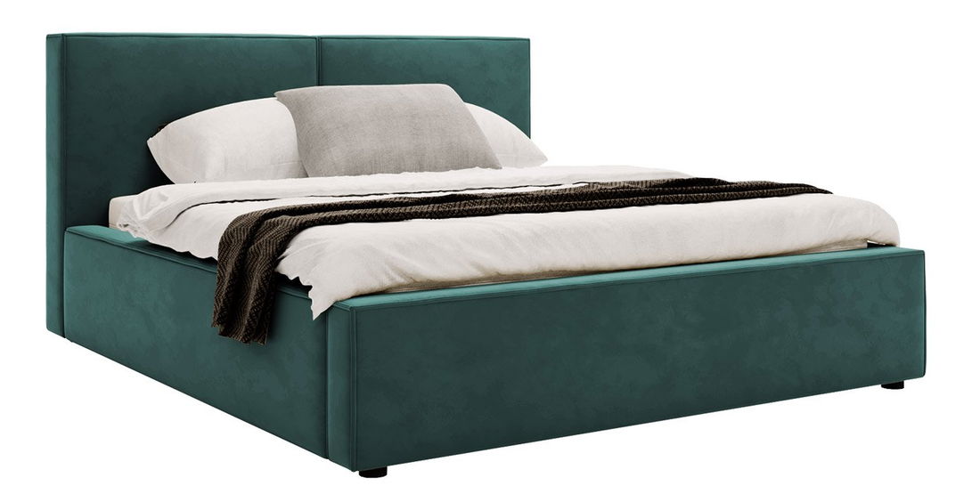 Pat de o persoană 120 cm Sekozzo (Verde) (cu somieră) (cu sp. depozitare)