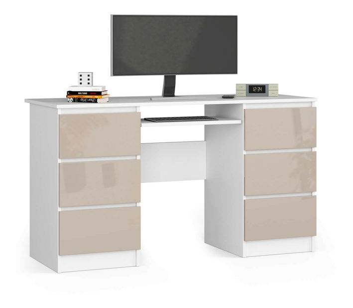 Masă PC Behati (Alb + cappuccino lucios)