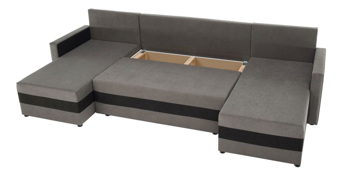 Colțar în formă de U Paulati (gri + negru) (extensibil cu sp. depozitare)