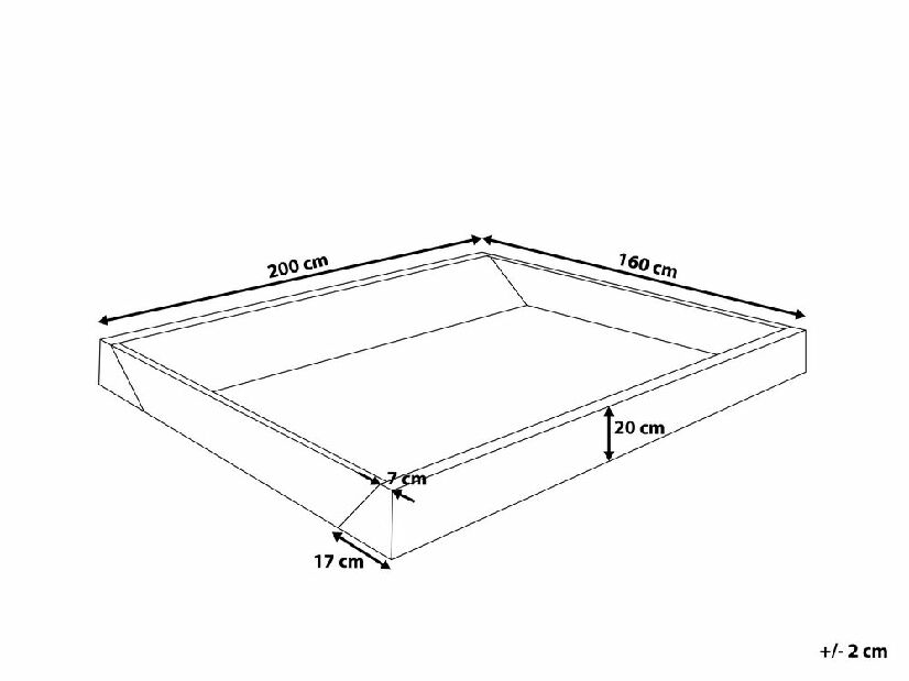 Pjenasti okvir za vodeni krevet 160 x 200 cm Saphir (crna) 